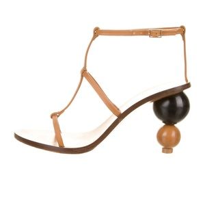 Cult Gaia Leather T Strap Sandals